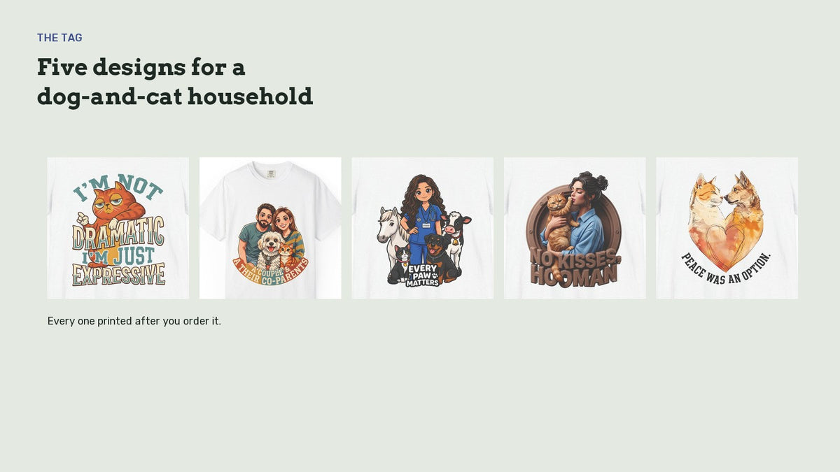 Print crops of all five designs in a row