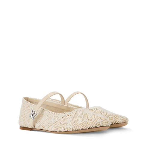Romy Flat Ballerina Monogram Embroidered Ballet Pump 1AK24A