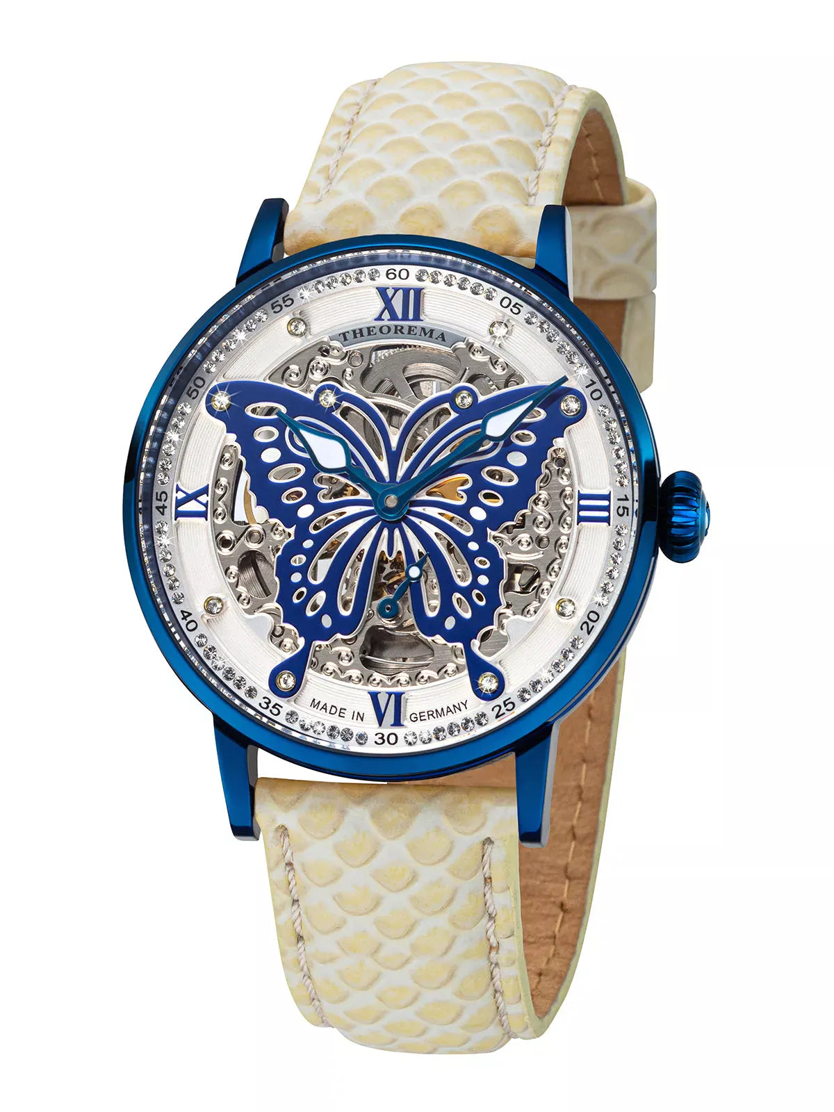 Madame Butterfly Theorema - GM-123-6 |Blue| Made in Germany with 82 Swarovski