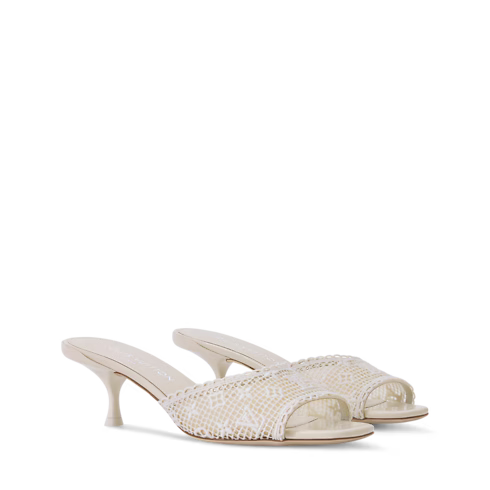 6 AM Monogram Embroidered Kitten-Heel Mule 1AK1ZH