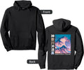 Vintage Japanese streetwear aesthetic graphic pullover hoodie in black