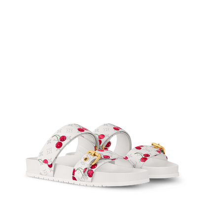 Bom Dia Flat Comfort Mule Brown Monogram Cherry 1AHM03