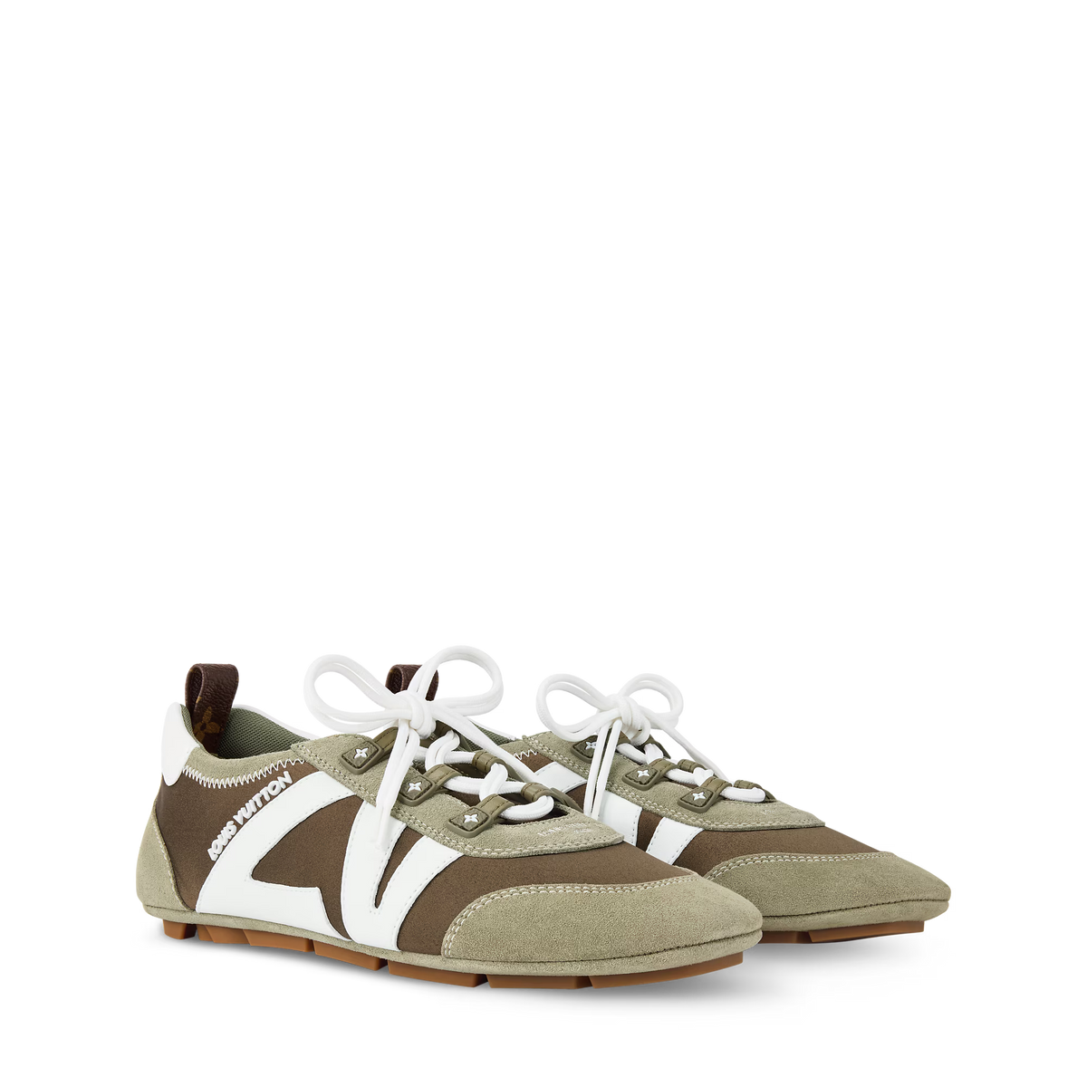 LV Sneakerina Khaki Technical Satin Sneaker 1AJJXW