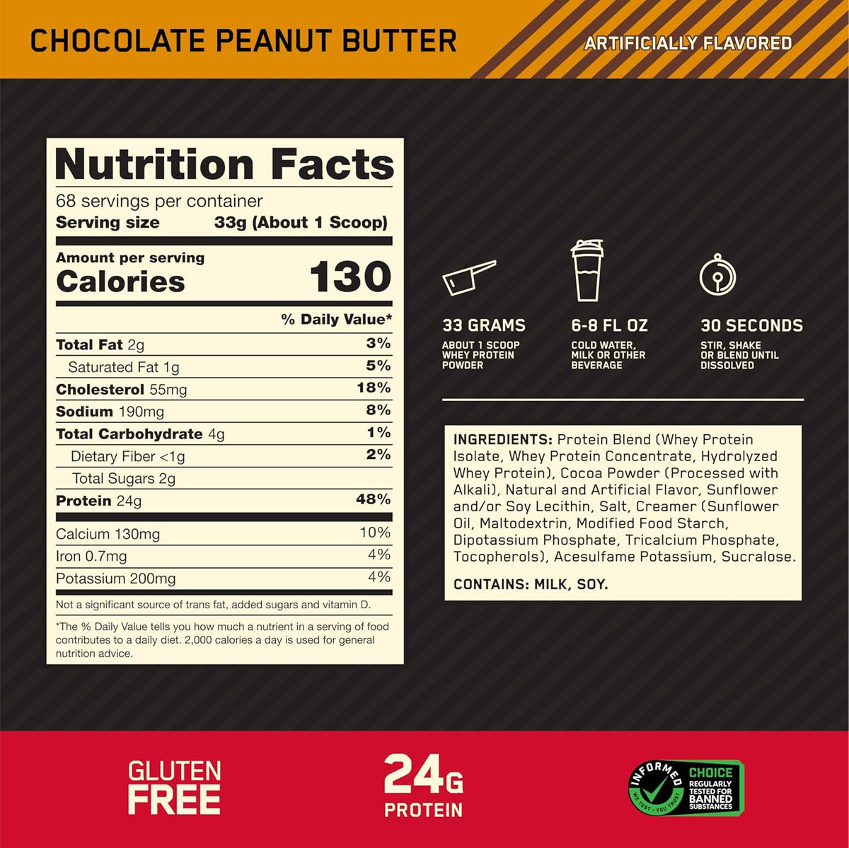 Whey Gold Standard 100% Whey Protein Powder 5lb (2.26kg)