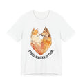 Peace Was an Option Cat & Dog Heart T-Shirt in White, front view