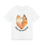 Peace Was an Option Cat & Dog Heart T-Shirt in White, front view