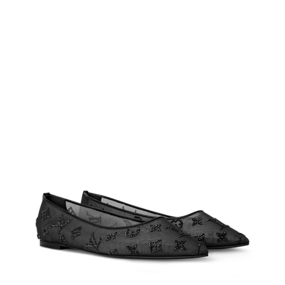 Gala Flat Ballerina Brown Mesh Strass 1AIFUI