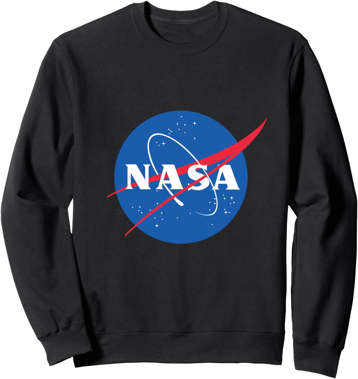 Retro space explorer rocket graphic crewneck sweatshirt in black for astronomy fans