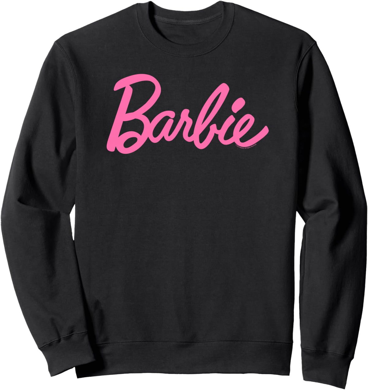Retro pink script logo crewneck sweatshirt in heather grey for women and teens