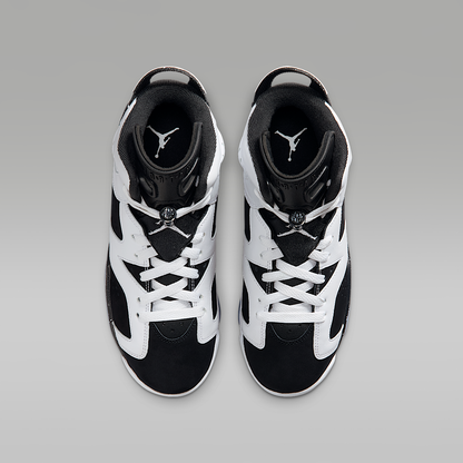 Air 6 Retro Big Kids' Shoes White/Black 384665- 108