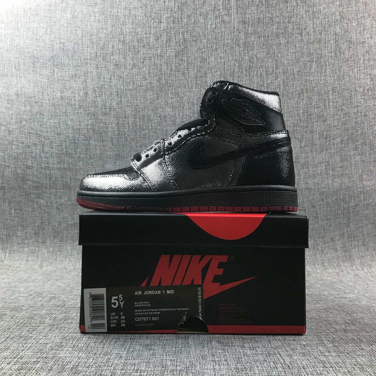 Air Jordan 1 Mid Modern Black Silver AJ1 Classic