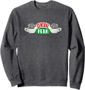 Retro coffee shop logo crewneck sweatshirt in dark heather grey for sitcom lovers