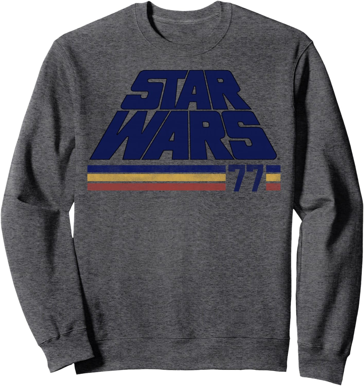 Retro striped sci-fi logo crewneck sweatshirt in royal blue for movie nights