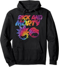 Tie dye drip cartoon sci-fi pullover hoodie in black for adult animation fans