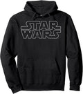 Outlined sci-fi logo graphic pullover hoodie in burgundy for everyday wear