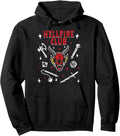 Retro 80s horror club icon collage pullover hoodie in sage green for fall nights