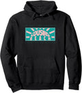 Surfer sun coastal summer graphic pullover hoodie in heather blue for beach days