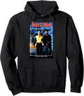 Retro 90s movie portrait graphic pullover hoodie in burgundy for film fans