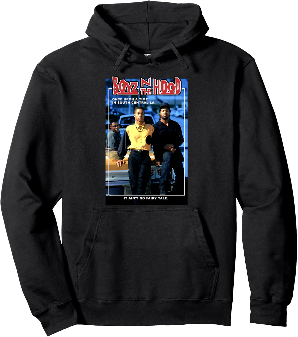 Retro 90s movie portrait graphic pullover hoodie in burgundy for film fans
