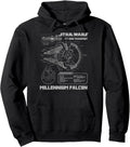 Retro spaceship blueprint schematic pullover hoodie in asphalt grey for sci-fi fans