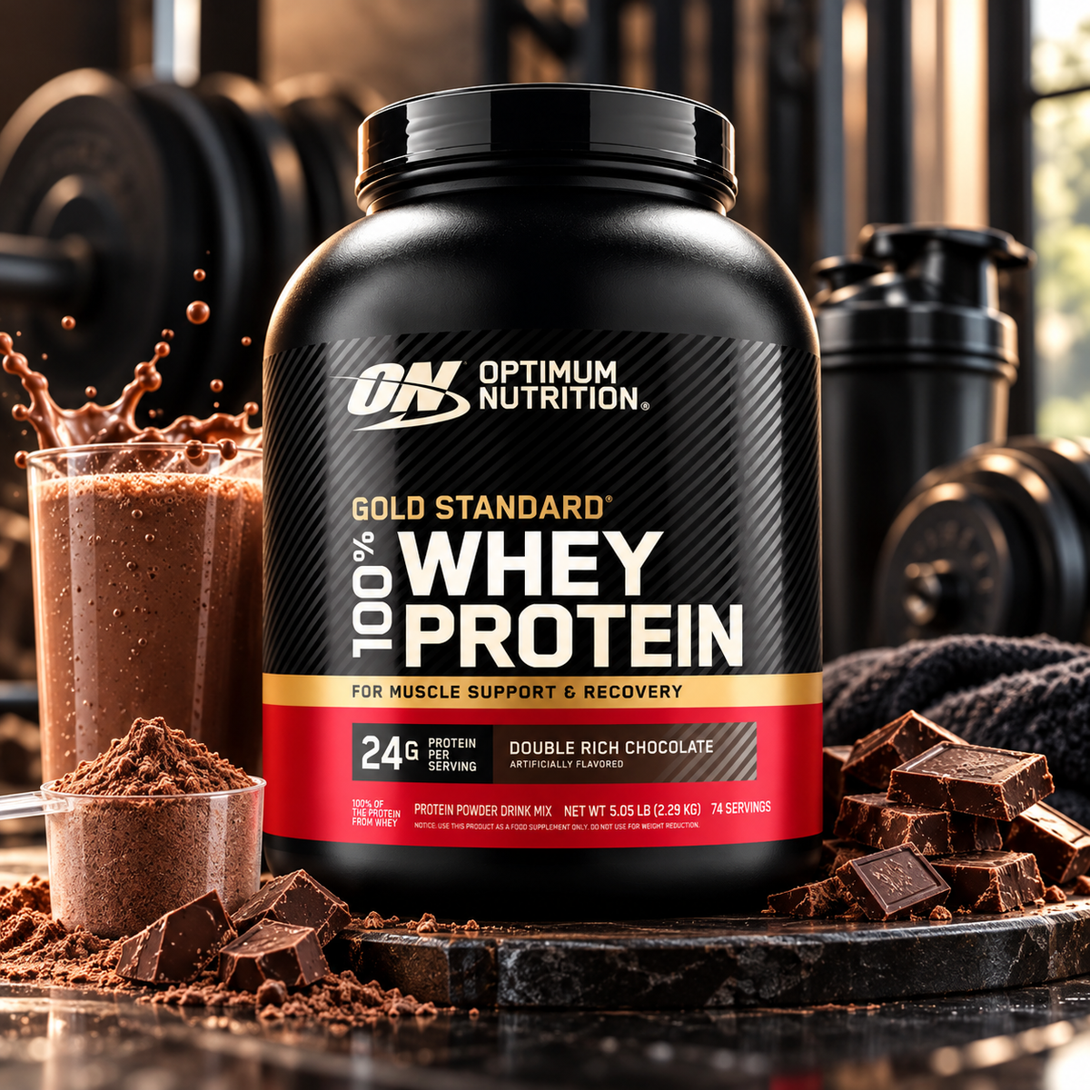 Whey Gold Standard 100% Whey Protein Powder 5lb (2.26kg)