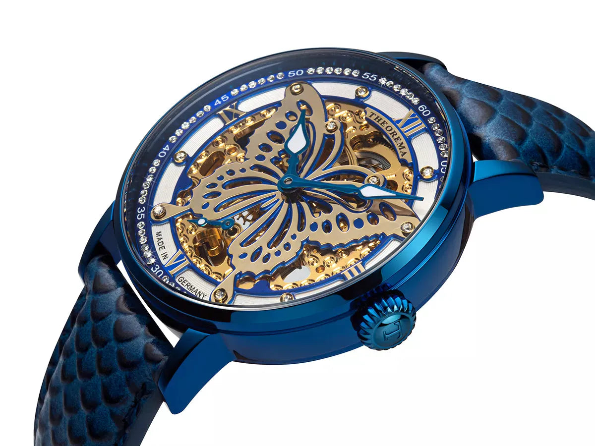 Madame Butterfly Theorema - GM-123-5 |Blue| Made in Germany with 82 Swarovski