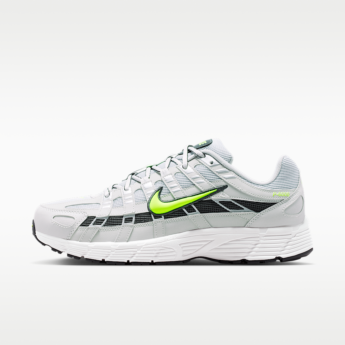 P-6000 SE Men s Reflective Sneakers Grey Fog/Dark Smoke/Summit White/Volt