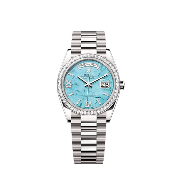 Day-Date 36, 18k White Gold with Diamond-set, 36mm, Ref# 128349rbr-0031