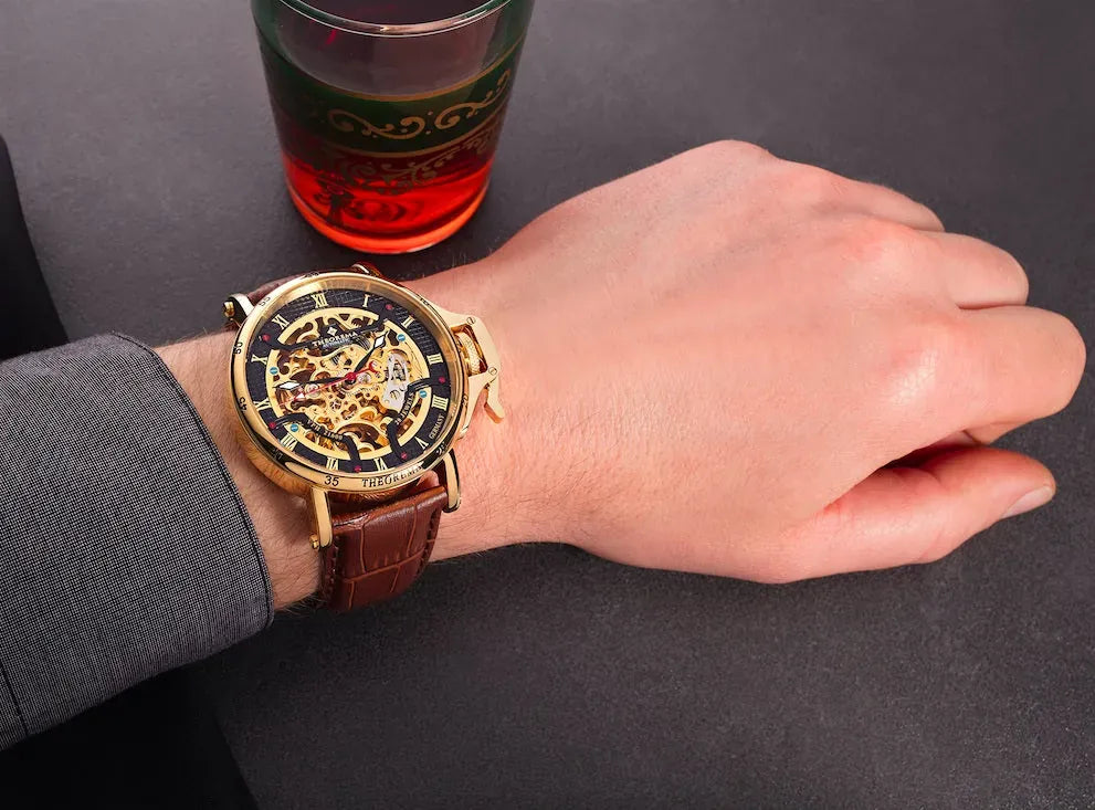 Automatic Full Skeleton Madrid by Theorema Germany GM-112-4 |Gold|