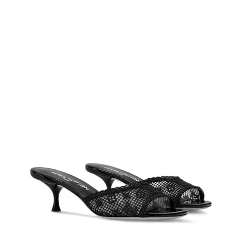 6 AM Monogram Embroidered Kitten-Heel Mule 1AK1ZH