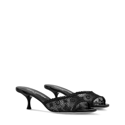 6 AM Monogram Embroidered Kitten-Heel Mule 1AK1ZH
