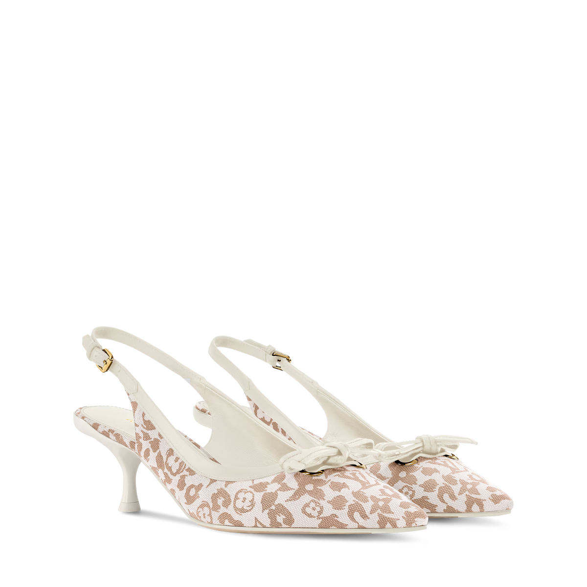 6AM Slingback Pump Brown Monogram Leopard Canvas 1AJL09