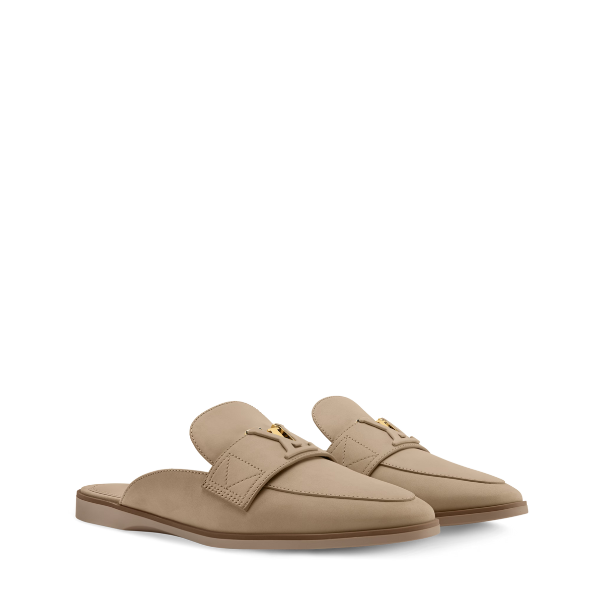 LV Mare Flex Open Back Loafer Beige Nubuck Calf Leather 1AIGO4