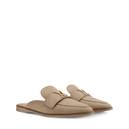 LV Mare Flex Open Back Loafer Beige Nubuck Calf Leather 1AIGO4