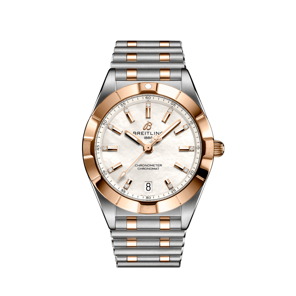 BT Chronomat 32, Stainless Steel, 18k Red Gold and 11 Diamonds, Ref# U77310101A2U1, Unworn 2024