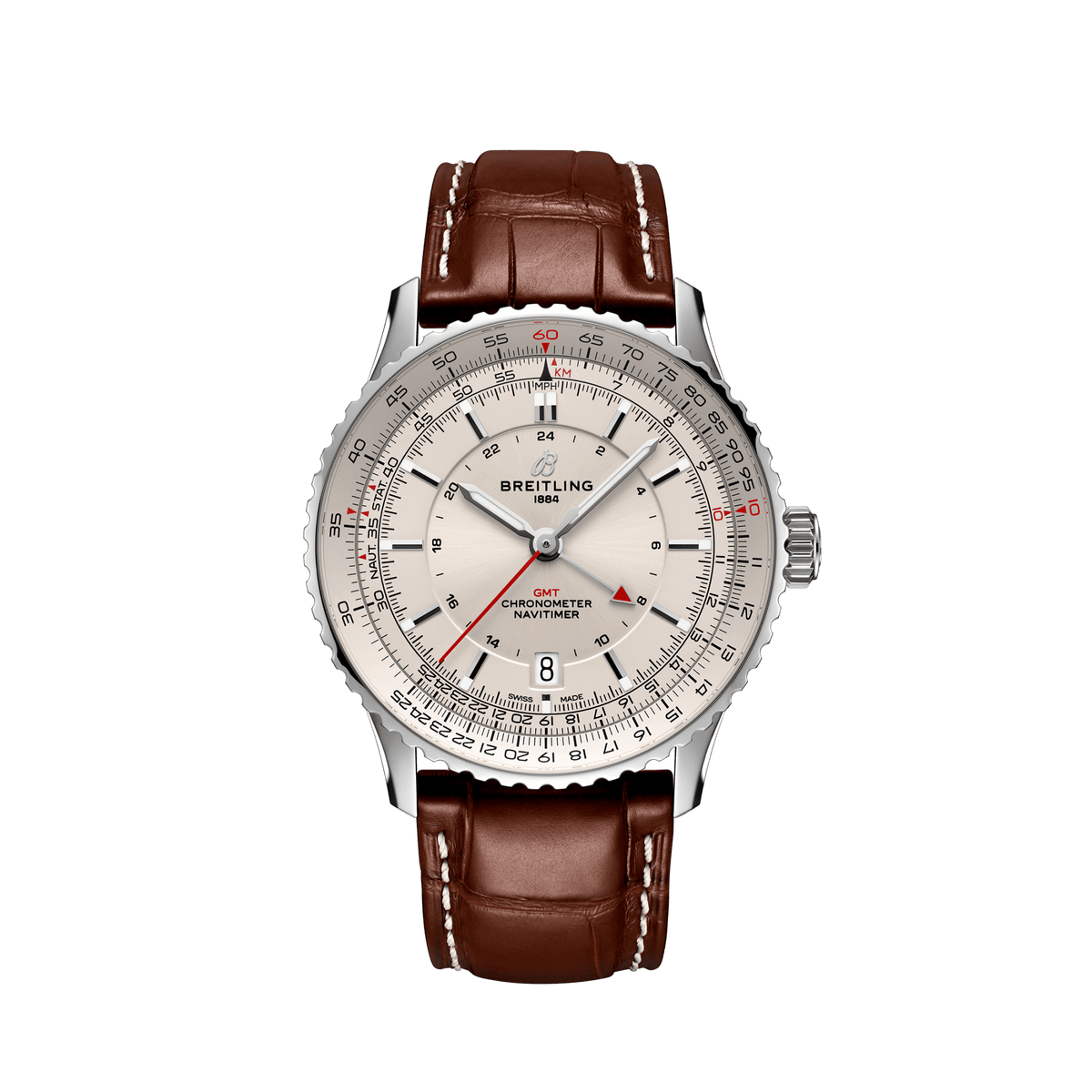 BT Navitimer Automatic GMT 41, Stainless Steel, Ref# A32310211G1P1, Unworn 2024