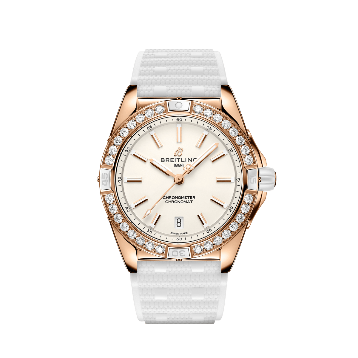 BT Super Chronomat Automatic 38 Origins, Small scale traceable 18k Red Gold, 32 lab-grown diamonds, Ref# R17356531G1S1, Unworn 2024