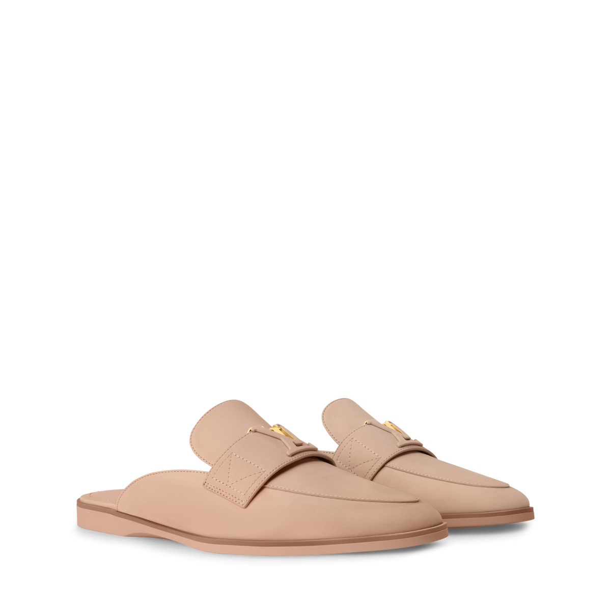 LV Mare Flex Open Back Loafer Beige Nubuck Calf Leather 1AIGO4