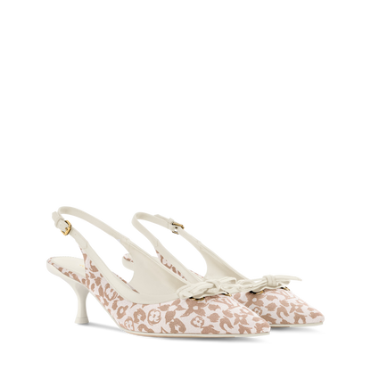 6AM Slingback Pump Brown Monogram Leopard Canvas 1AJMOY
