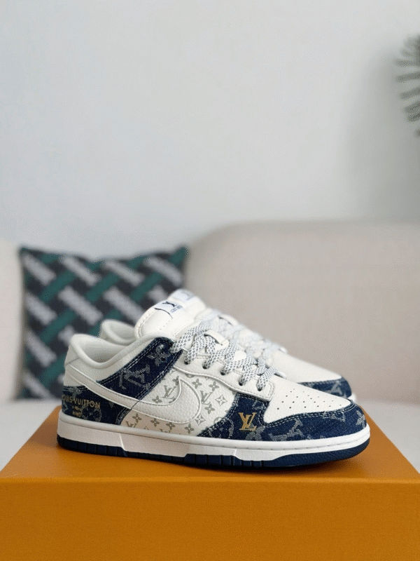 LV x Air Jordan 1 Low Monogram Denim (Custom) Sneakers