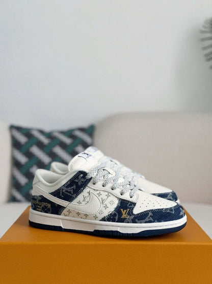 LV x Air Jordan 1 Low Monogram Denim (Custom) Sneakers
