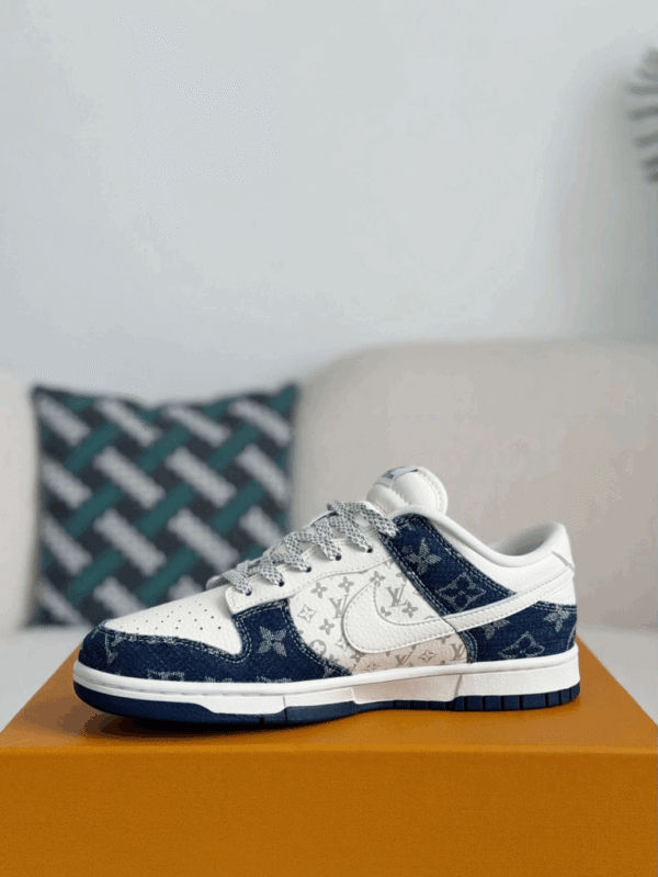 LV x Air Jordan 1 Low Monogram Denim (Custom) Sneakers