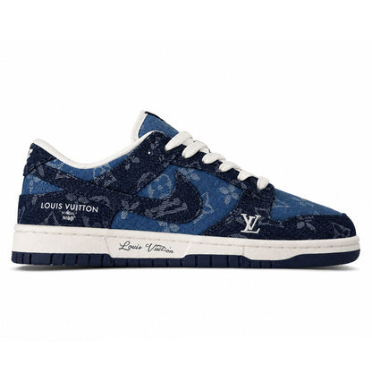 LV - Dunk Low Designer Sneakers Blue Denim