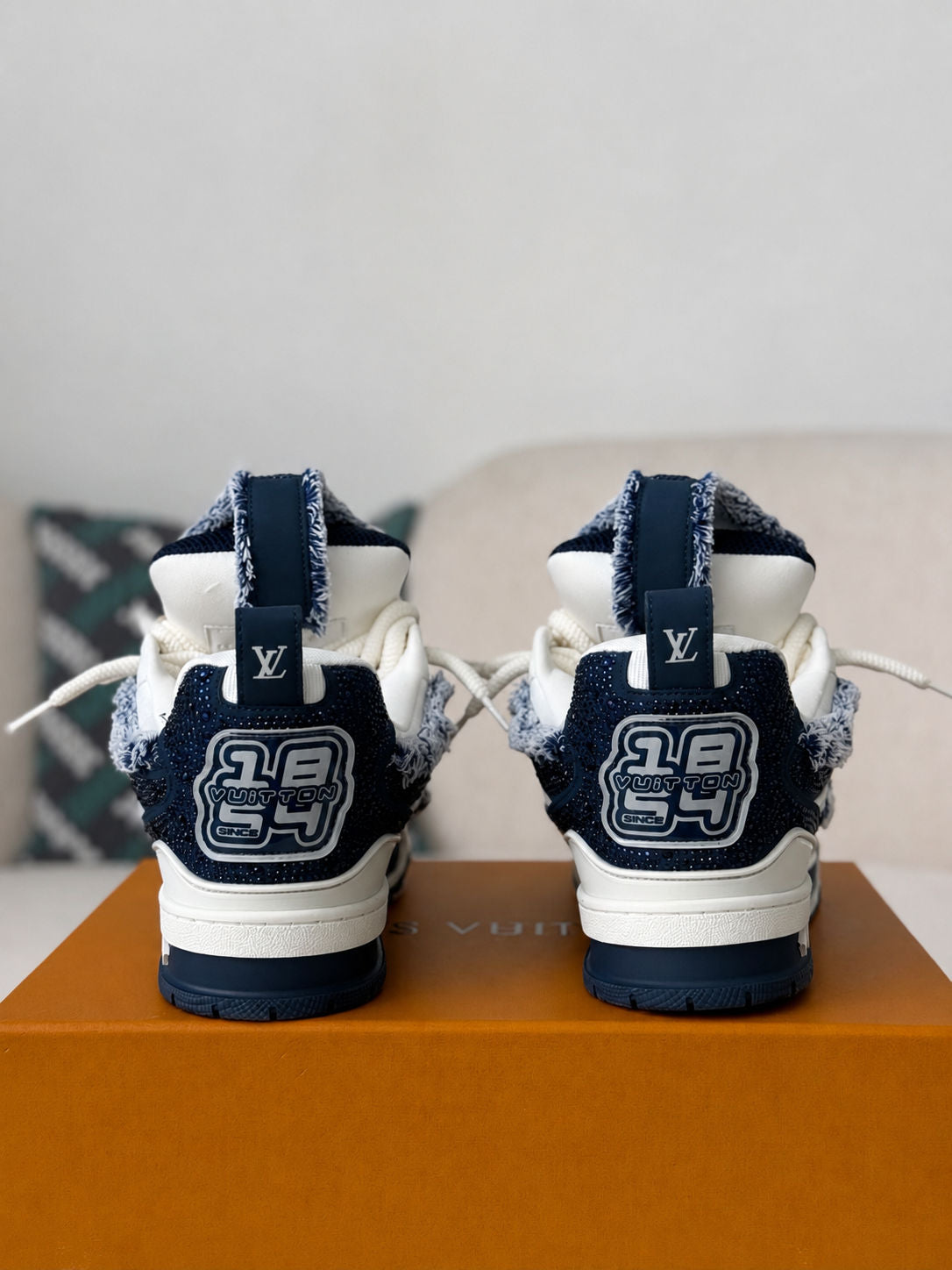 LV Skate Designer Sneakers Marine White
