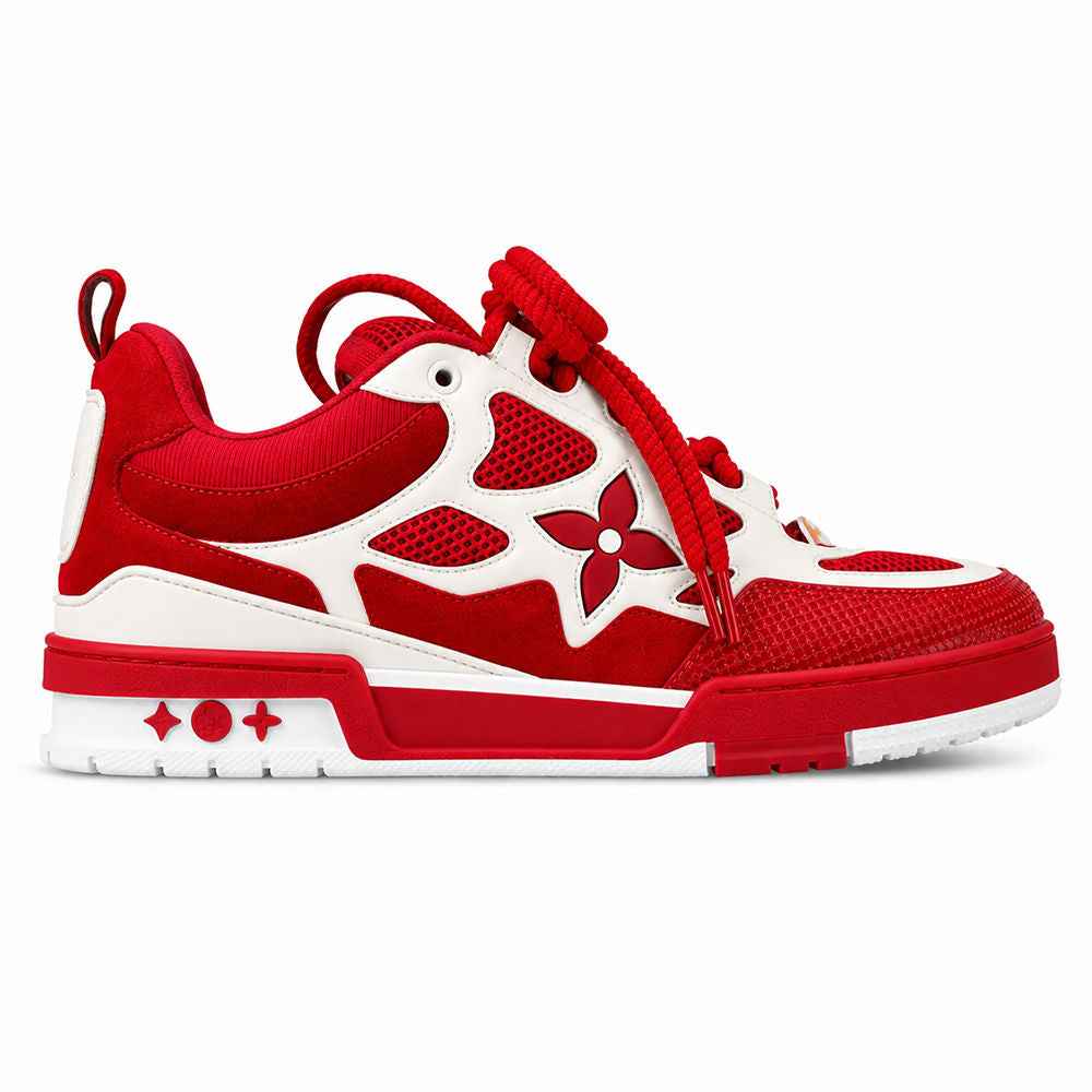 LV Skate Designer Sneakers Red White