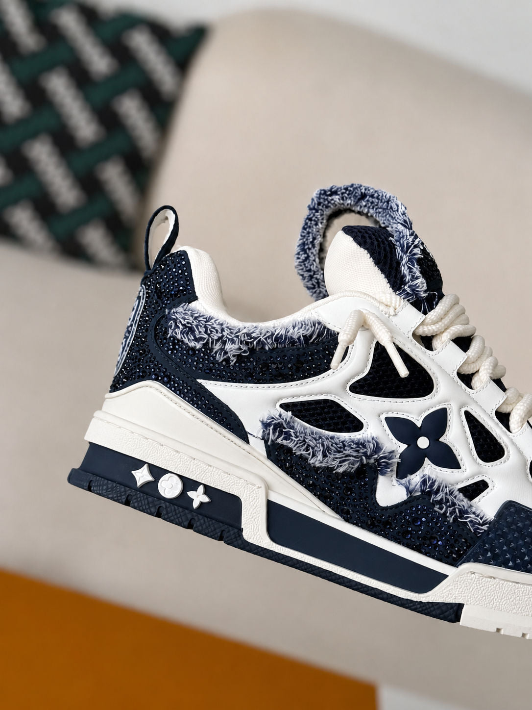 LV Skate Designer Sneakers Marine White