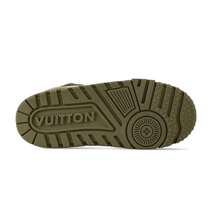 LV Maxi Trainer Sneakers Leather with Damoflage Khaki Green
