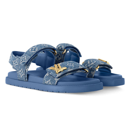 LV Sunset Designer Sandals Blue Denim