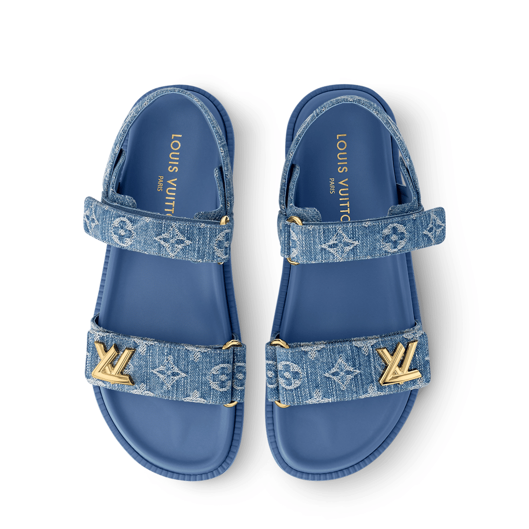 LV Sunset Designer Sandals Blue Denim