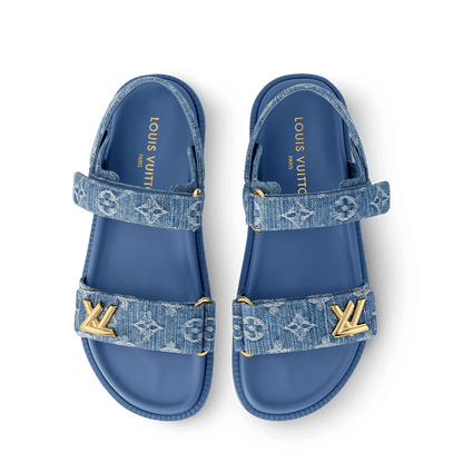 LV Sunset Designer Sandals Blue Denim